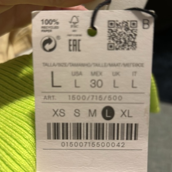 Stradivarius Green Top - Picture 2 of 2